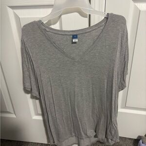 Old Navy Light Gray V-Neck Short Sleeve Tee